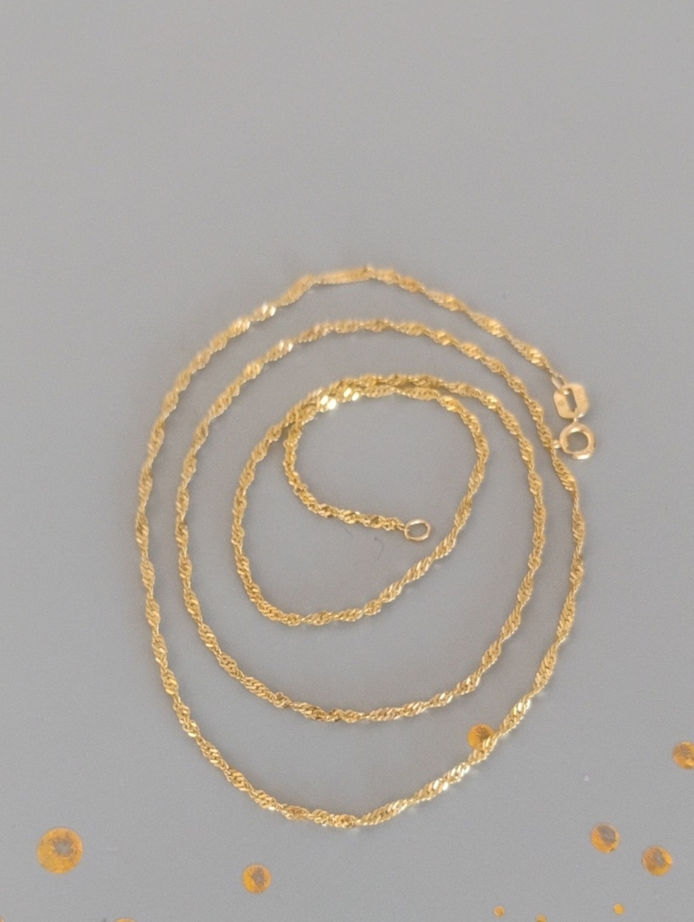 High Polished Twist Chain 14 K Gold Necklace